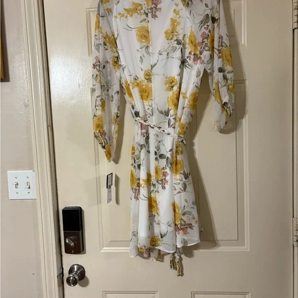 Floral Print Dress with Tie Waist - Picture 6 of 6